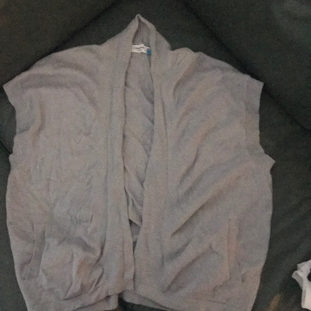 Grey sparrow open front short sleeve cardigan